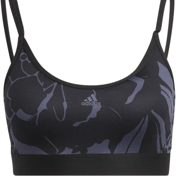 Adidas Light-Support Flower Print Sports Bra – Blue XLDD - Picture 1 of 3